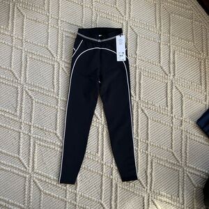 ALO Yoga Women's Black Leggings with White Trim